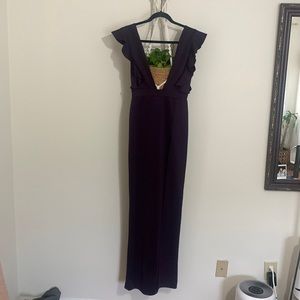 Nasty Gal Deep Night Plunging Dress - Plum